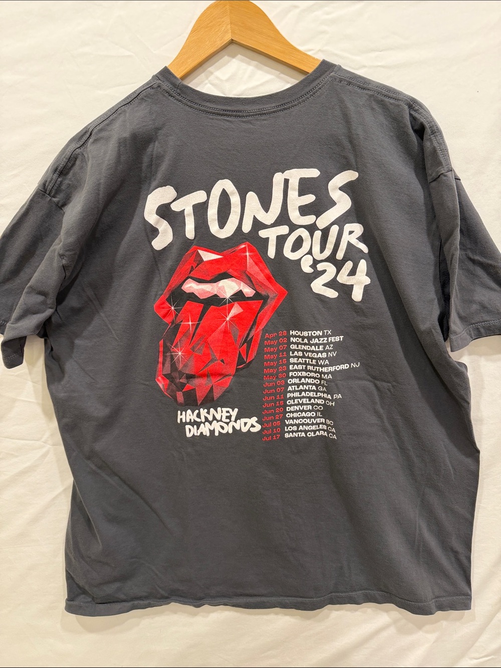 Rolling Stones Hackney Diamonds Tour 2024 Tee XXL Double Sided Shirt - Picture 8 of 12